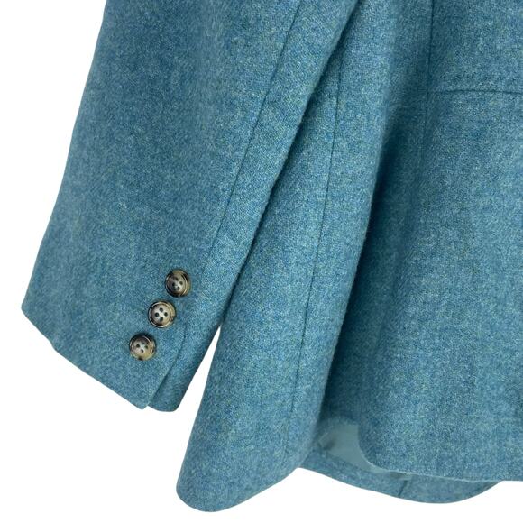 Talbots Wool Blend 2 Button Blazer Jacket Heather Teal Blue Size 14W - Picture 5 of 7
